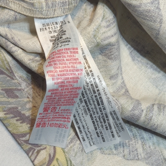 Disney Casual Button Down Shirt - Cream, Green, Purple - Picture 9 of 12